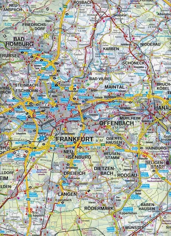Produktbild: Freytag & berndt Stra&szlig;enkarte Rund um Frankfurt 1:150.000