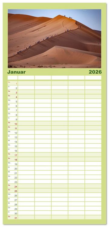Produktbild: Familienplaner 2026 - Afrika - Namibia mit 5 Spalten (Wandkalender, 21 x 45 cm) CALVENDO
