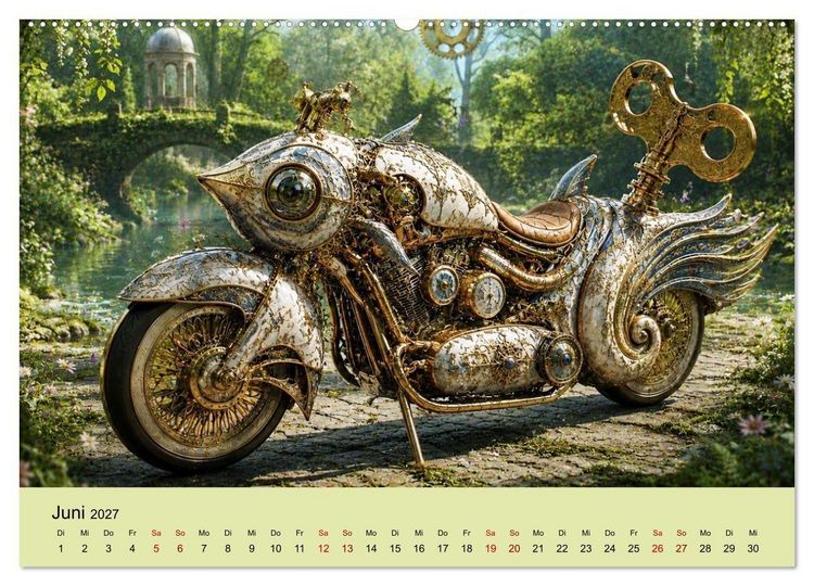 Produktbild: STEAMPUNK Motorcycles (Wandkalender 2027 DIN A2 quer), CALVENDO Monatskalender