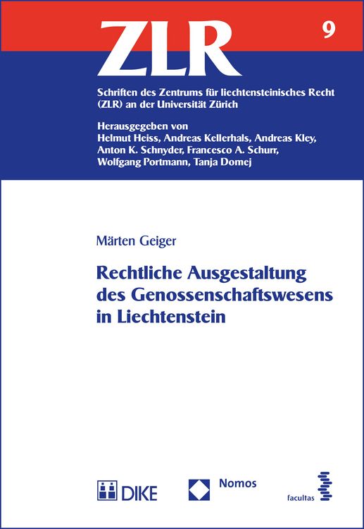 Produktbild: Rechtliche Ausgestaltung des Genossenschaftswesens in Liechtenstein