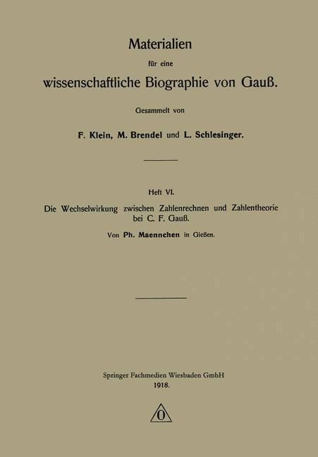 Produktbild: Die Wechselwirkung zwischen Zahlenrechnen und Zahlentheorie bei C. F. Gau&szlig;