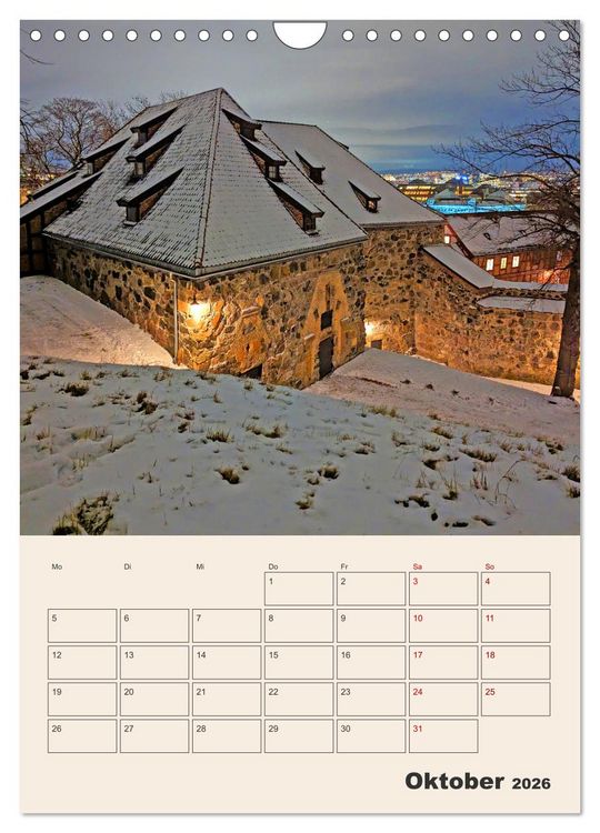 Produktbild: Winterliches Oslo - Terminplaner (Wandkalender 2026 DIN A4 hoch), CALVENDO Monatskalender