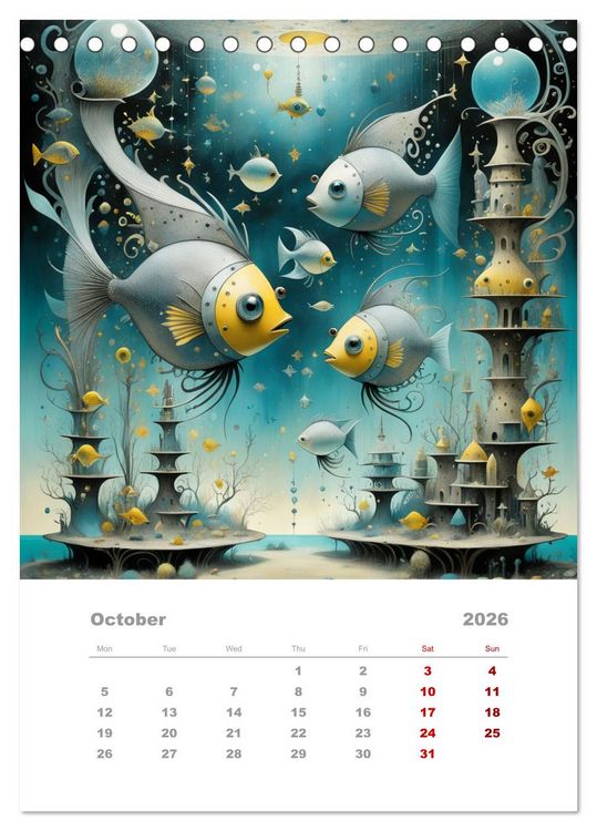 Produktbild: The adventures of the steel fish (Desk Calendar 2026 DIN A5 portrait), CALVENDO 12 Month DeskCalendar