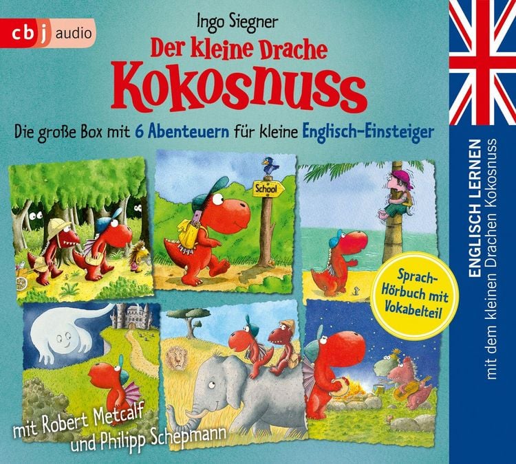 Produktbild: Englisch lernen mit dem kleinen Drachen Kokosnuss &ndash; Die gro&szlig;e Box mit 6 Abenteuern f&uuml;r kleine Englisch-Einsteiger