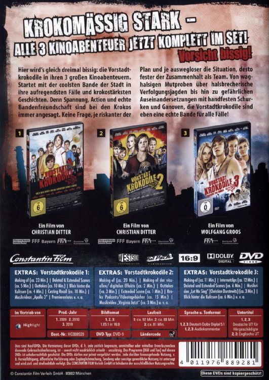Produktbild: Vorstadtkrokodile - Teil 1-3 [3 DVDs]