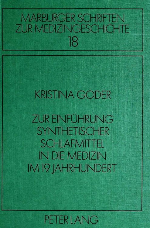 Produktbild: Goder, K: Zur Einf&uuml;hrung synthetischer Schlafmittel in die M