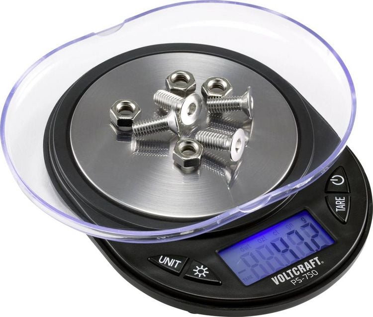 Produktbild: VOLTCRAFT PS-750 Pr&auml;zisionswaage W&auml;gebereich (max.) 750 g Ablesbarkeit 0.1 g batteriebetrieben Schwarz