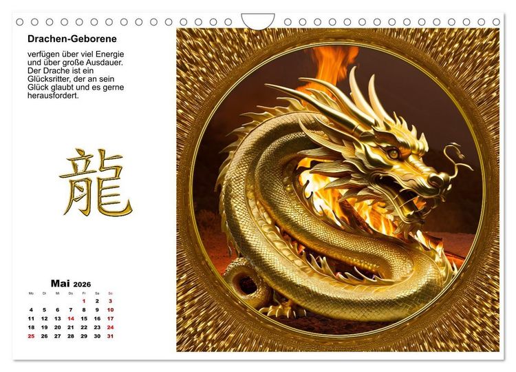 Produktbild: Chinesische Sternzeichen (Wandkalender 2026 DIN A4 quer), CALVENDO Monatskalender