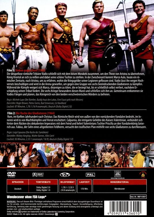 Produktbild: Die Blutrache der Gladiatoren (2 Filme auf 1 DVD)
