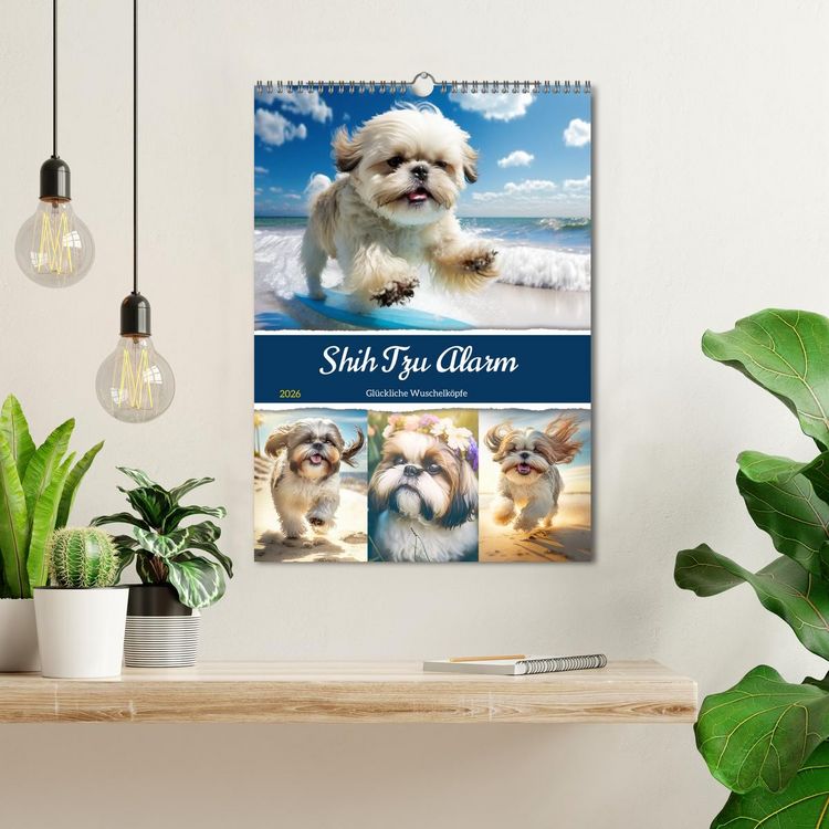 Produktbild: Shih Tzu Alarm. Gl&uuml;ckliche Wuschelk&ouml;pfe (Wandkalender 2026 DIN A3 hoch), CALVENDO Monatskalender