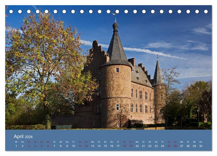 Produktbild: ERFTSTADT - Burgen und B&uuml;rgerh&auml;user (Tischkalender 2026 DIN A5 quer), CALVENDO Monatskalender