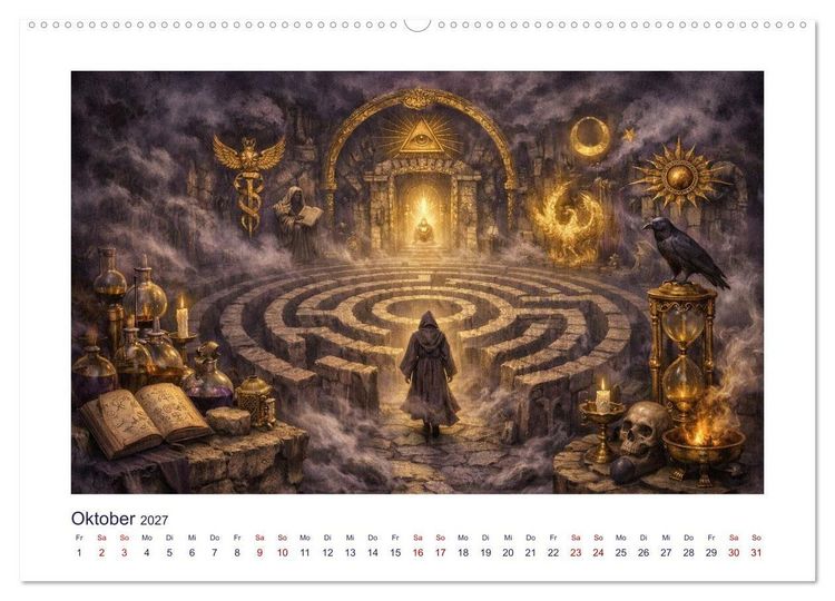 Produktbild: Mythologische Labyrinthe (hochwertiger Premium Wandkalender 2027 DIN A2 quer), Kunstdruck in Hochglanz