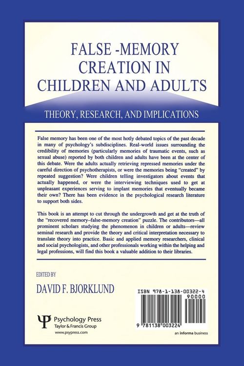 Produktbild: False-memory Creation in Children and Adults