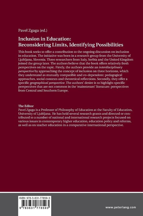 Produktbild: Inclusion in Education: Reconsidering Limits, Identifying Possibilities
