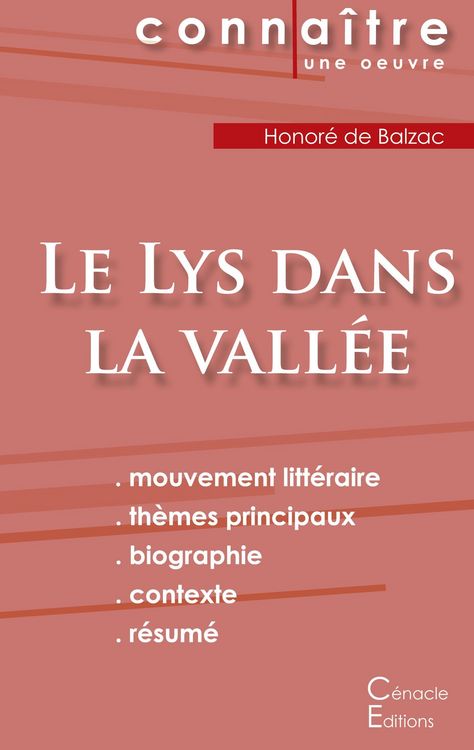 Produktbild: Fiche de lecture Le Lys dans la vall&eacute;e de Balzac (Analyse litt&eacute;raire de r&eacute;f&eacute;rence et r&eacute;sum&eacute; complet)