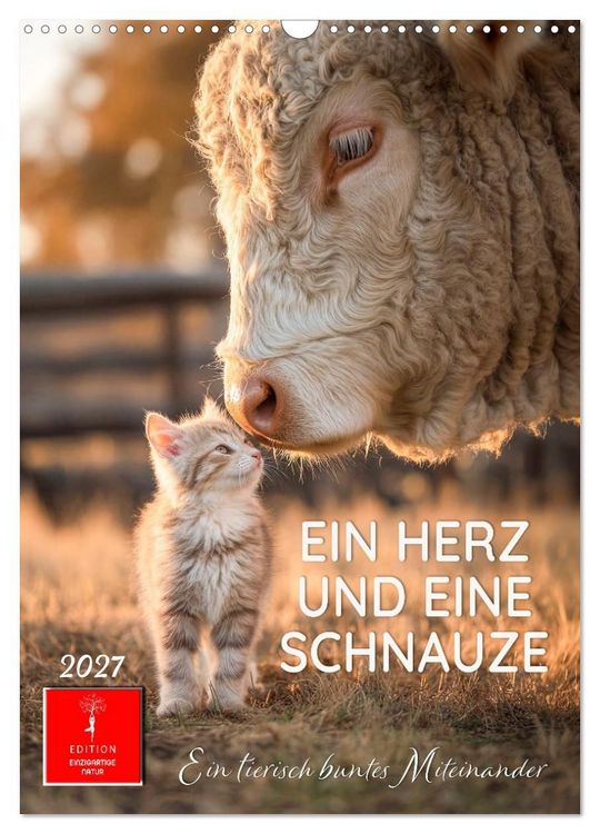 Produktbild: Ein Herz und eine Schnauze - Ein tierisch buntes Miteinander (Wandkalender 2027 DIN A3 hoch), CALVENDO Monatskalender