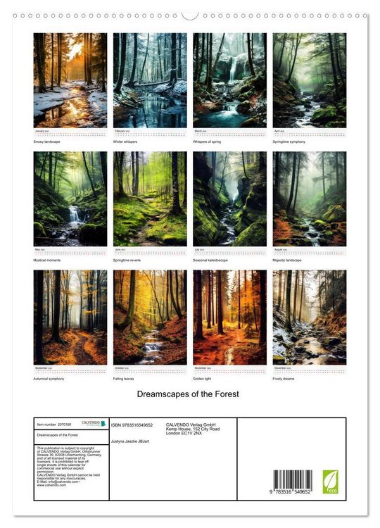 Produktbild: Dreamscapes of the Forest (High Quality Premium Wall Calendar 2026 DIN A2 portrait),CALVENDO 12 Month Wall Calendar