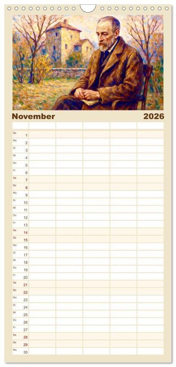 Produktbild: Familienplaner 2026 - Rainer Maria Rilke. Sein Leben, seine Werke mit 5 Spalten (Wandkalender, 21 x 45 cm) CALVENDO