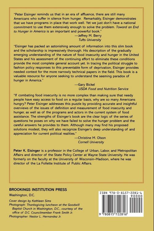 Produktbild: Toward an End to Hunger in America