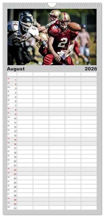 Produktbild: Familienplaner 2026 - American Football - Athleten mit 5 Spalten (Wandkalender, 21 x 45 cm) CALVENDO