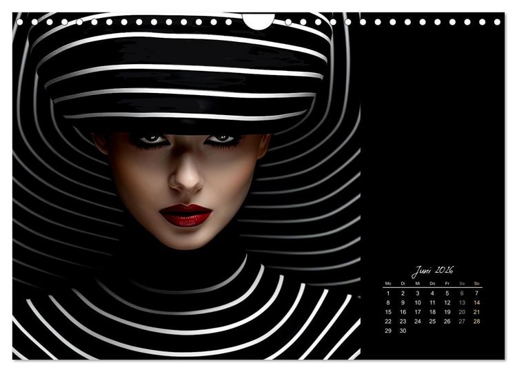 Produktbild: Haute Couture - Wei&szlig; trifft Schwarz (Wandkalender 2026 DIN A4 quer), CALVENDO Monatskalender