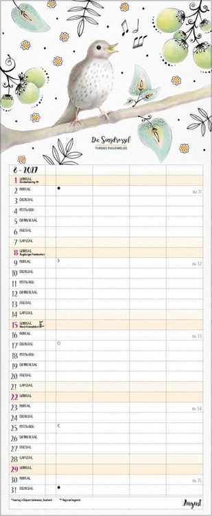 Produktbild: Familienplaner Pretty Birds 2027