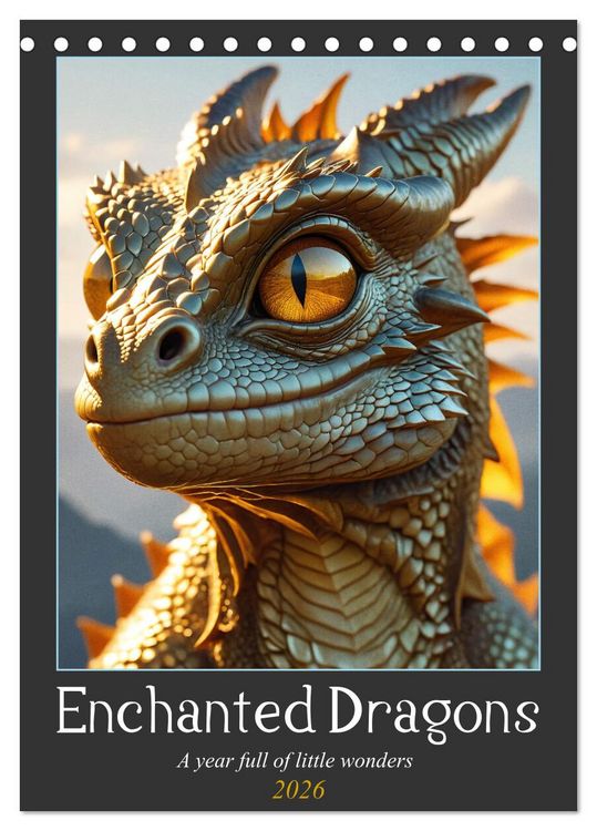 Produktbild: Enchanted Dragons: A year full of little wonders (Desk Calendar 2026 DIN A5 portrait), CALVENDO 12 Month DeskCalendar