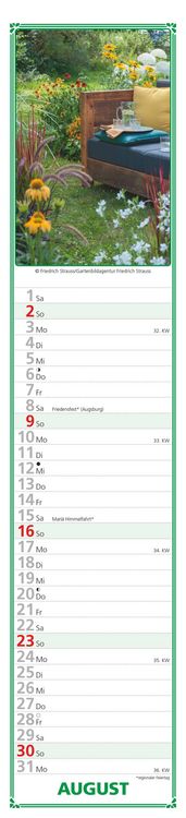 Produktbild: Paules Gartenplaner 2026 - Streifenplaner - Wandplaner - Küchen-Kalender - 11,3x49,5