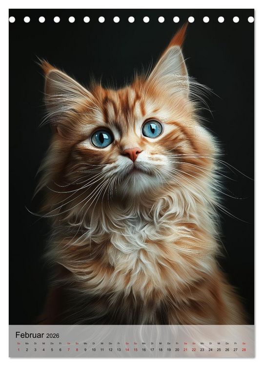 Produktbild: Katzen (Tischkalender 2026 DIN A5 hoch), CALVENDO Monatskalender