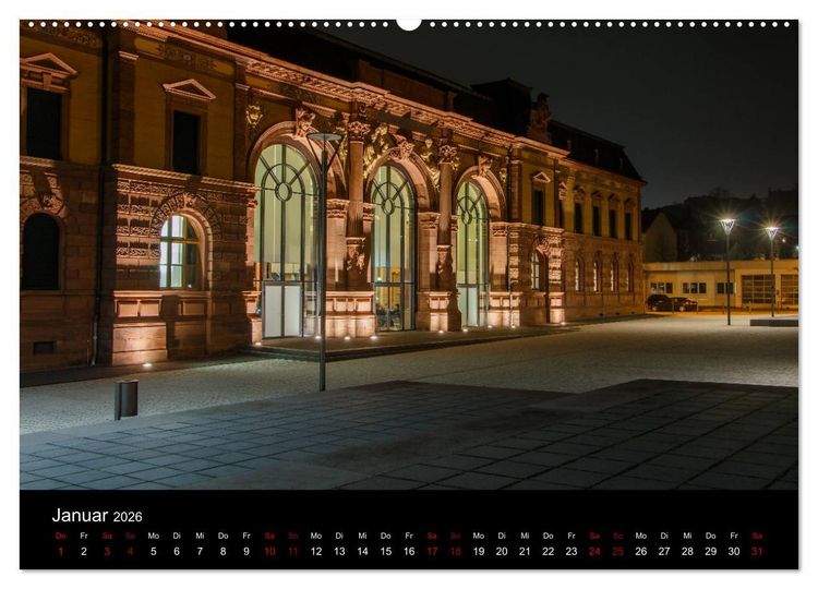 Produktbild: Pirmasens bei Nacht (hochwertiger Premium Wandkalender 2026 DIN A2 quer), Kunstdruck in Hochglanz