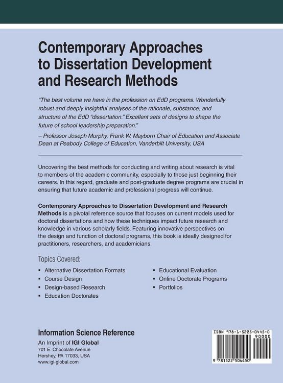 Produktbild: Contemporary Approaches to Dissertation Development and Research Methods