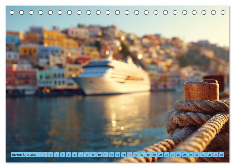 Produktbild: Paquebots de croisi&egrave;re - G&eacute;ants des mers impressionnants (Calendrier de bureau 2026 DIN A5 vertical), CALVENDO calendrier mensuel