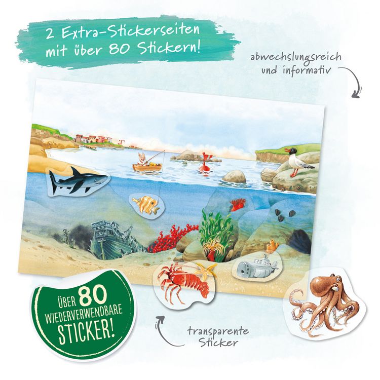 Produktbild: Tr&ouml;tsch Das Meer Geschichten Spiele Wissenswertes Stickerbuch
