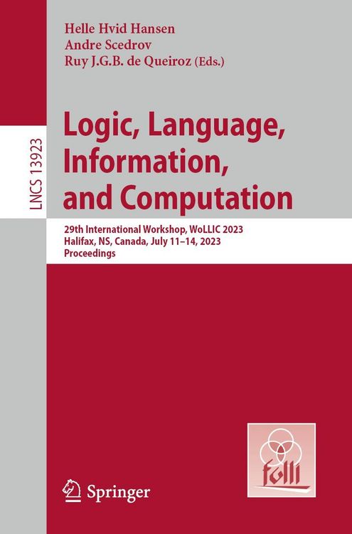 Produktbild: Logic, Language, Information, and Computation