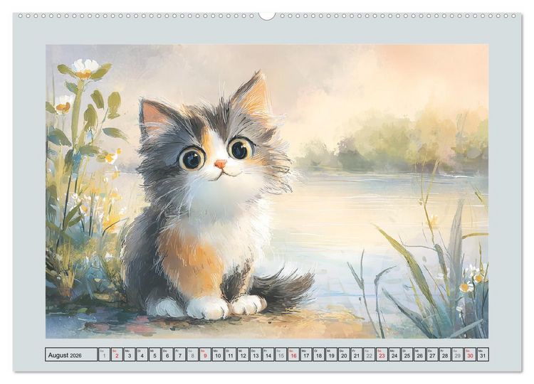 Produktbild: Pastellpf&ouml;tchen. Liebliche Katzen in sanften Farben (Wandkalender 2026 DIN A2 quer), CALVENDO Monatskalender