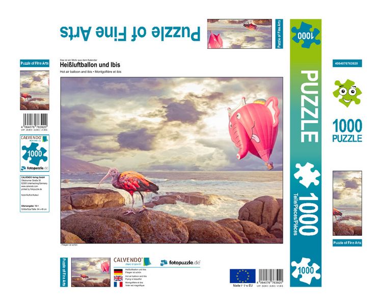 Produktbild: CALVENDO Puzzle Hei&szlig;luftballon und Ibis | 1000 Teile Lege-Gr&ouml;&szlig;e 64x48cm Foto-Puzzle f&uuml;r gl&uuml;ckliche Stunden