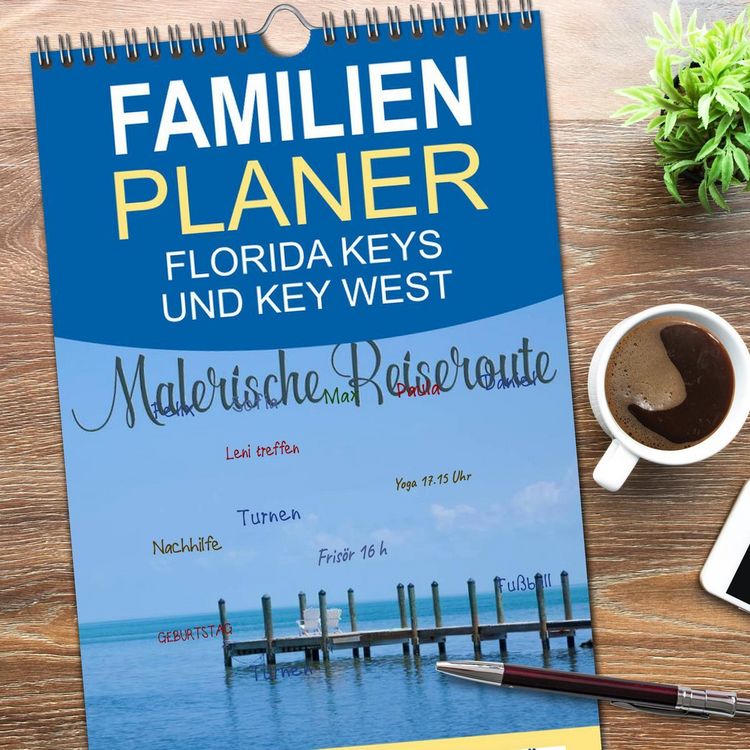 Produktbild: Familienplaner 2026 - FLORIDA KEYS UND KEY WEST Malerische Reiseroute mit 5 Spalten (Wandkalender, 21 x 45 cm) CALVENDO