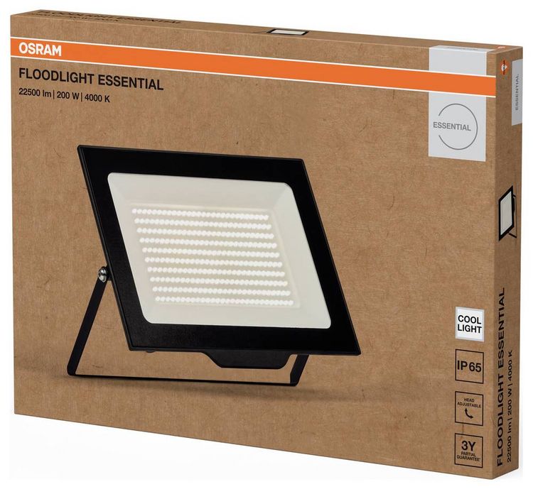 Produktbild: OSRAM HOMELIGHTING Floodlight Essential 200W 4000K 4099854429675 LED-Au&szlig;enstrahler 200.00 W Leuchtfarben: Kaltwei&szlig;