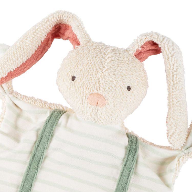 Produktbild: Sigikid 31045 - Schnuffeltuch Hase mit Hosentr&auml;ger, beige/gr&uuml;n, Baumwolle, 18x6x24cm