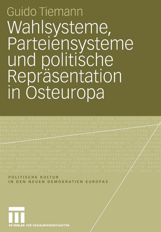 Produktbild: Wahlsysteme, Parteiensysteme und politische Repr&auml;sentation in Osteuropa