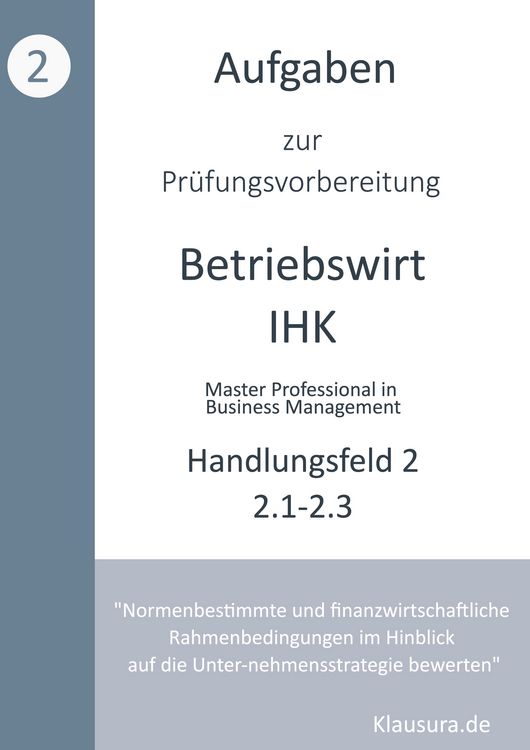 Produktbild: Aufgaben zur Pr&uuml;fungsvorbereitung gepr&uuml;fte Betriebswirte IHK