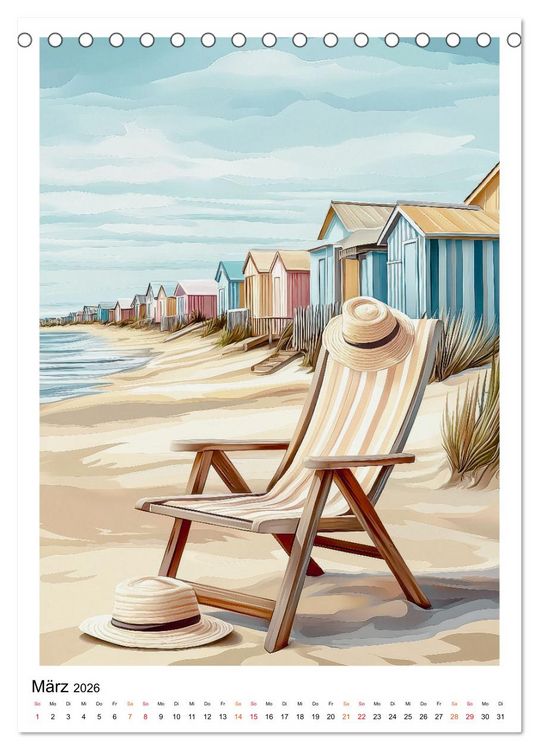 Produktbild: Maritimes Vergn&uuml;gen am Strand (Tischkalender 2026 DIN A5 hoch), CALVENDO Monatskalender