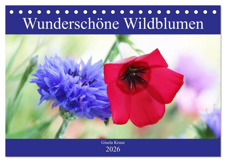 Produktbild: Wundersch&ouml;ne Wildblumen (Tischkalender 2026 DIN A5 quer), CALVENDO Monatskalender
