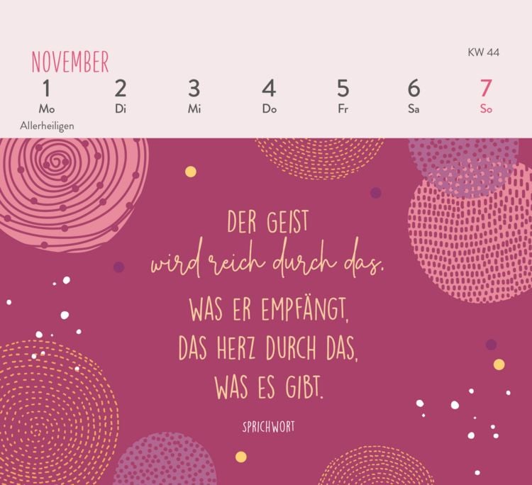 Produktbild: Mini-Wochenkalender 2027: Einatmen. Ausatmen. Sein.
