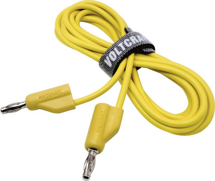 Produktbild: VOLTCRAFT MSB-300 Messleitung Lamellenstecker 4mm Silikon 2.00m Gelb 1St.