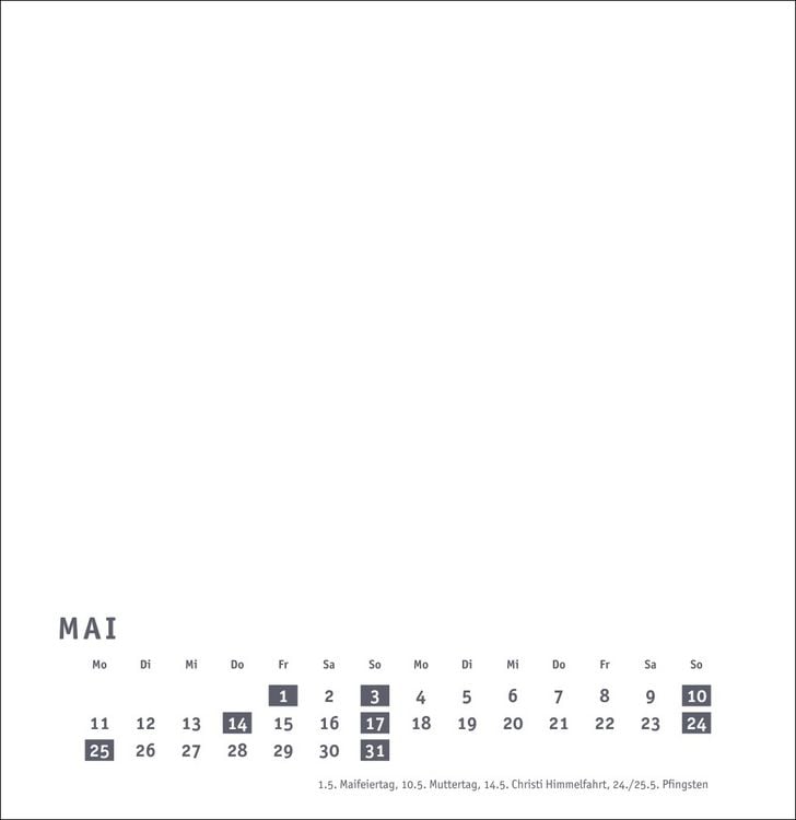 Produktbild: Premium-Bastelkalender weiß groß 2026