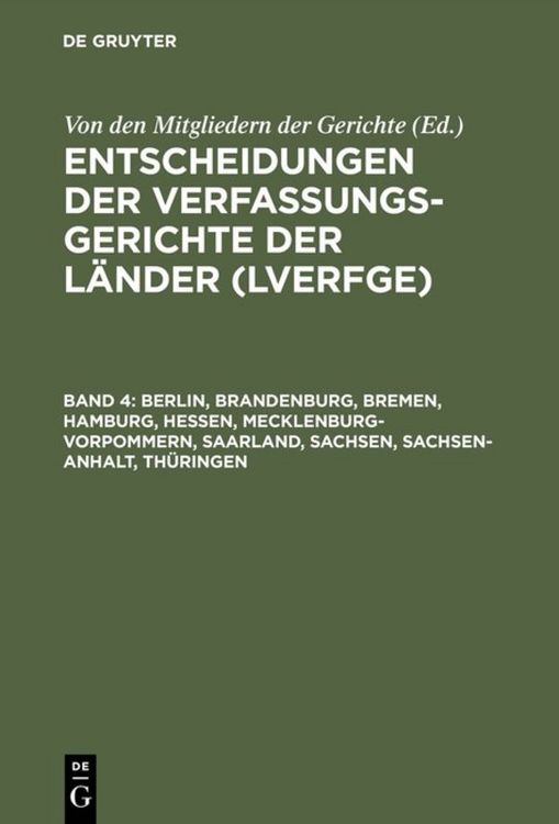 Produktbild: Berlin, Brandenburg, Bremen, Hamburg, Hessen, Mecklenburg-Vorpommern, Saarland, Sachsen, Sachsen-Anhalt, Th&uuml;ringen