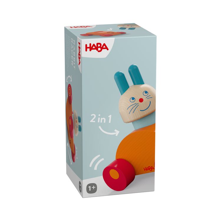 Produktbild: HABA 2012240001 - Rabbit Racer, Entdeckerfahrzeug Hasen-Flitzer 2in1, Spielzeug-Auto