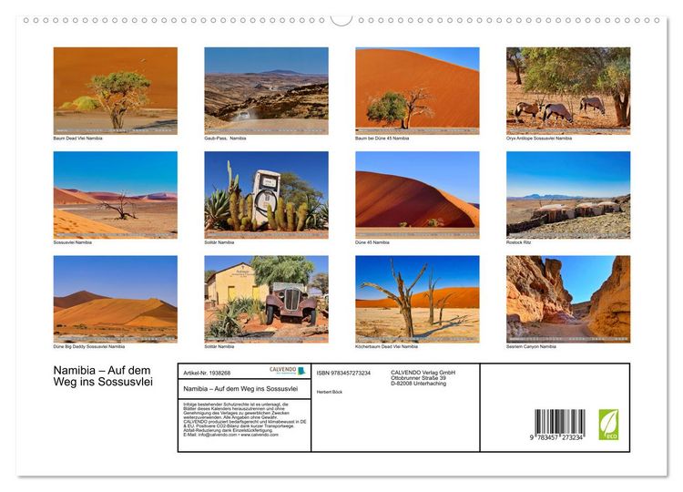 Produktbild: Namibia &ndash; Auf dem Weg ins Sossusvlei (hochwertiger Premium Wandkalender 2026 DIN A2 quer), Kunstdruck in Hochglanz
