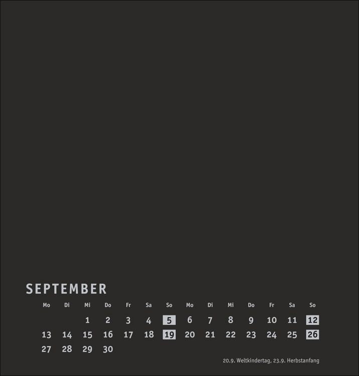 Produktbild: Premium-Bastelkalender schwarz mittel 2027